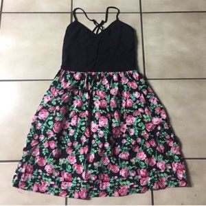 Rose print sun dress